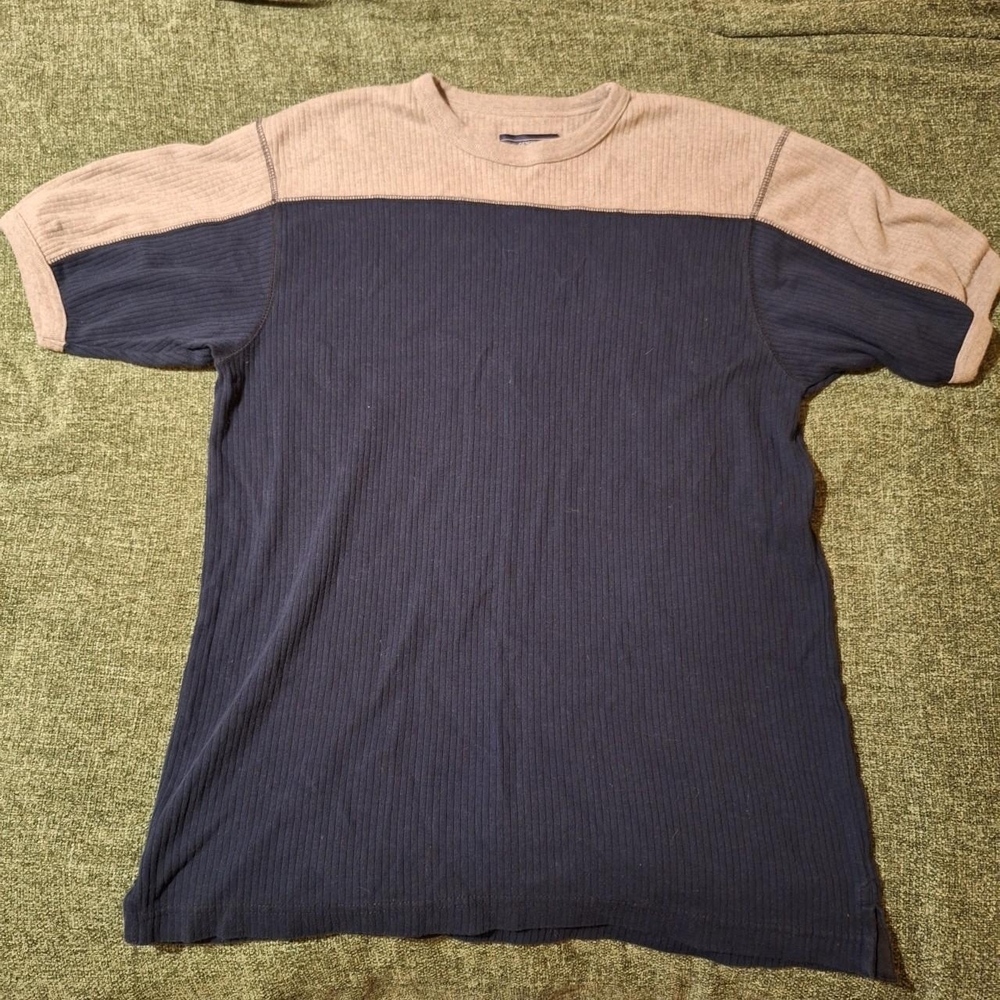 Sonoma Ribbed Knit Top in Beige and Gray